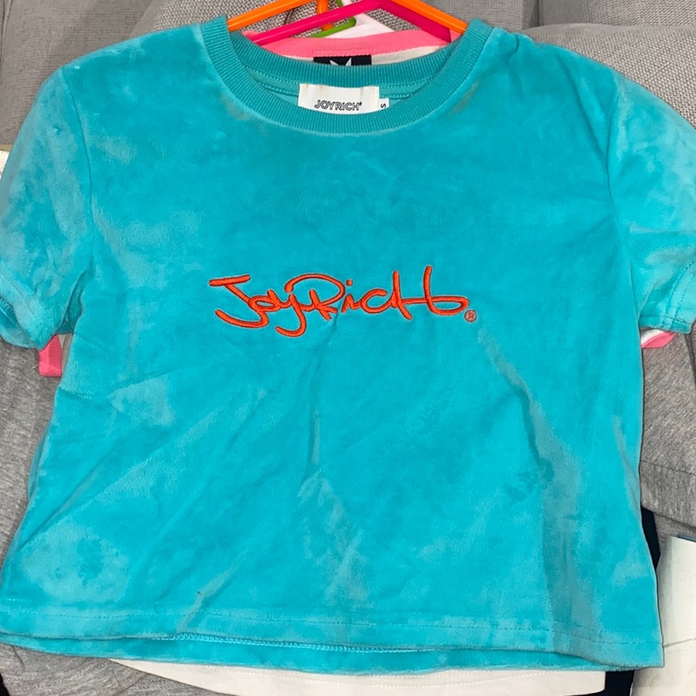 Joy rich blue fitted t / crop top